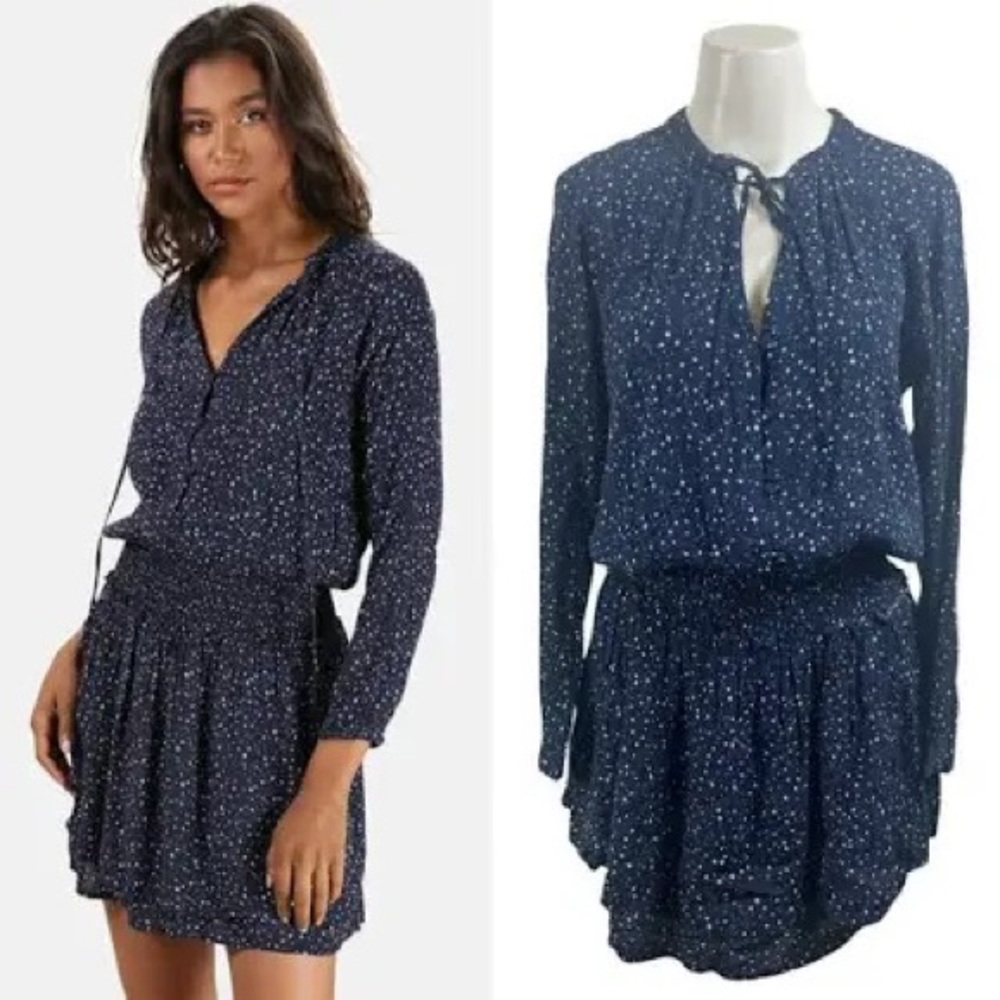 Rails star celestial smocked waist dress blue size m medium